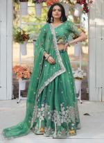 Gold Coin Green Party Wear Sequins Work Lehenga Choli